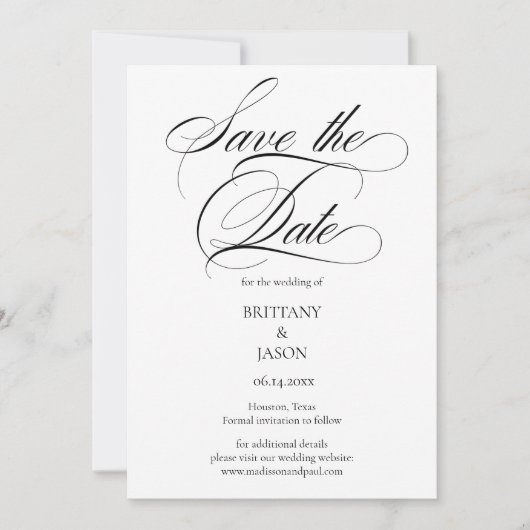 Elegant Minimalist modern Save The Date (Vorderseite)