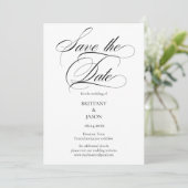 Elegant Minimalist modern Save The Date (Stehend Vorderseite)