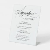 Elegant Minimalist modern Signature Cocktails sign Sockelschild (Vorderseite)