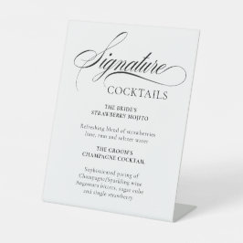 Elegant Minimalist modern Signature Cocktails sign Sockelschild