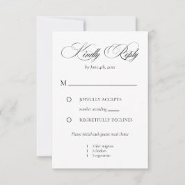 Elegant Minimalist modern Tarjeta de confirmación RSVP Karte