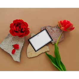 Elegant Minimalist Monogram Black & White Border  Mitteilungskarte