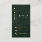 Elegant Minimalist Monogram Emerald Green & Gold Visitenkarte (Rückseite)