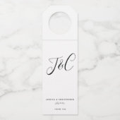 Elegant Minimalist Monogram Initials Wedding Flaschenanhänger (Vorderseite)