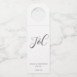 Elegant Minimalist Monogram Initials Wedding Flaschenanhänger
