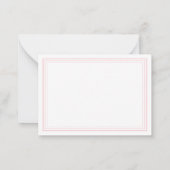 Elegant Minimalist Monogram Pink Border Mitteilungskarte (Rückseite)