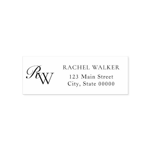 Elegant Minimalist Monogram Return Address Permastempel (Design)