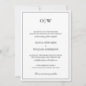 Elegant Minimalist Monogram Wedding Einladung (Vorderseite)