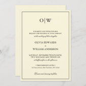 Elegant Minimalist Monogram Wedding Einladung (Vorne/Hinten)