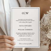 Elegant Minimalist Monogram Wedding Einladung