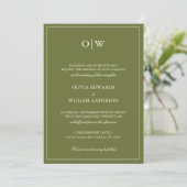 Elegant Minimalist Monogram Wedding Einladung (Stehend Vorderseite)