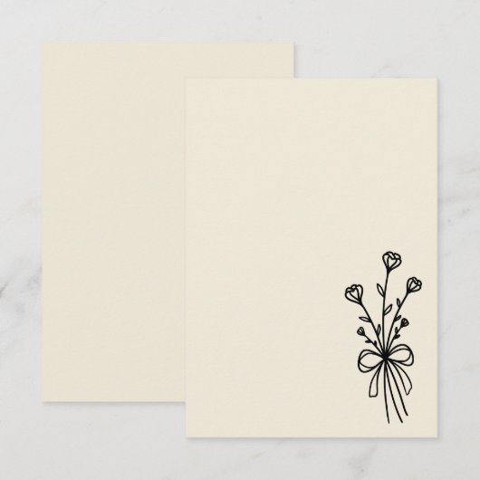 Elegant Minimalist Natural White Einladung (Vorne/Hinten)