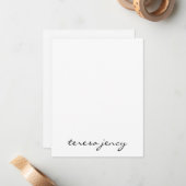 Elegant Minimalist Navy Blue Desk Design Mitteilungskarte (Vorderseite/Rückseite Beispiel)