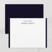 Elegant Minimalist Navy Blue Desk Design Mitteilungskarte (Vorne/Hinten)