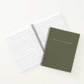 Elegant Minimalist Olive Green Monogram Notizblock (Innenseite)