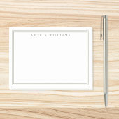Elegant Minimalist Olive Green Two Border Post-it Klebezettel