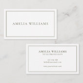 Elegant Minimalist Olive Green Two Border Visitenkarte (Vorne/Hinten)