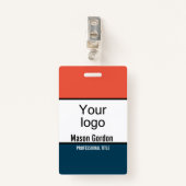 Elegant, minimalist orange blue ausweis (Vorderseite mit Klammer)