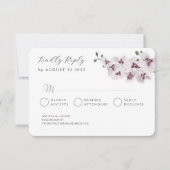Elegant Minimalist Orchid Wedding RSVP Card Karte (Vorderseite)
