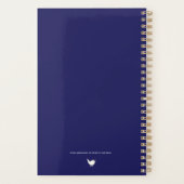 Elegant Minimalist Personalized Logo Blue Planner Planer (Rückseite)