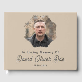 Elegant Minimalist Photo Classic Memorial Funeral Gästebuch