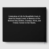 Elegant Minimalist Photo Classic Memorial Funeral Gästebuch (Rückseite)