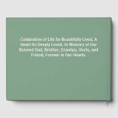 Elegant Minimalist Photo Classic Memorial Funeral Gästebuch (Rückseite)