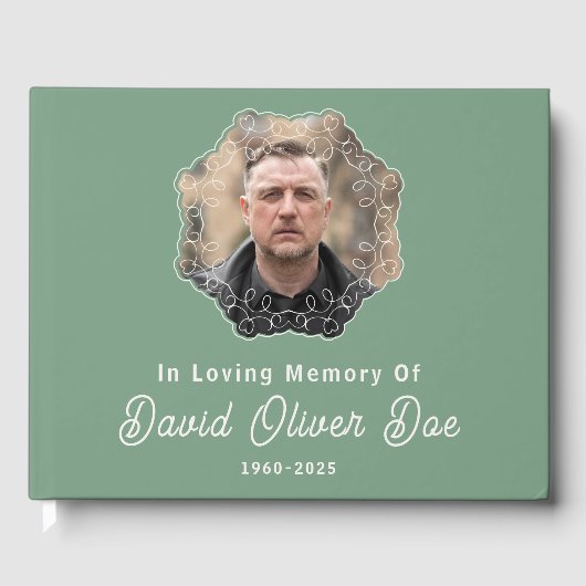 Elegant Minimalist Photo Classic Memorial Funeral Gästebuch (Vorderseite)