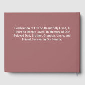 Elegant Minimalist Photo Classic Memorial Funeral Gästebuch (Rückseite)