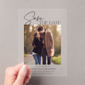 Elegant Minimalist Photo Save the Date Acryleinladungen (Insitu (Handheld))