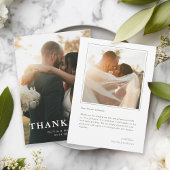 Elegant Minimalist Photo Wedding Dankeskarte