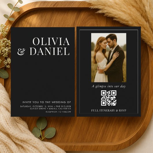 Elegant Minimalist Photo Wedding Einladung