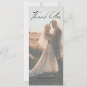 Elegant Minimalist Photo wedding Thank You Card (Vorderseite)