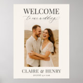 Elegant Minimalist Photo Wedding Welcome Poster (Vorne)