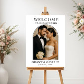 Elegant Minimalist Photo Wedding Welcome Sign  Poster