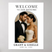 Elegant Minimalist Photo Wedding Welcome Sign  Poster (Vorne)
