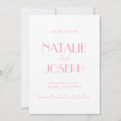 Elegant Minimalist Pink Whimsical Photo Wedding Save The Date (Rückseite)