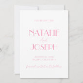 Elegant Minimalist Pink Whimsical Retro Wedding Save The Date (Rückseite)
