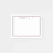 Elegant Minimalist Red Two Border Post-it Klebezettel (Vorderseite)