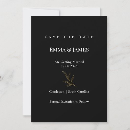 Elegant Minimalist Save the Date Card | Modern (Vorderseite)