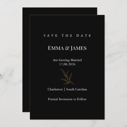 Elegant Minimalist Save the Date Card | Modern (Vorne/Hinten)