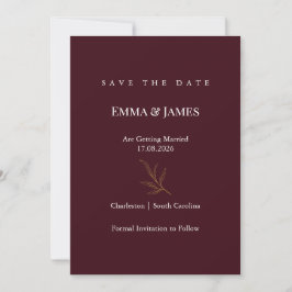 Elegant Minimalist Save the Date Card | Modern