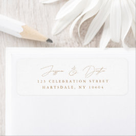Elegant Minimalist Script Gold Return Address