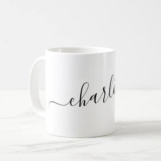 Elegant Minimalist Script Modern Name Personalized Kaffeetasse (Vorderseite Links)