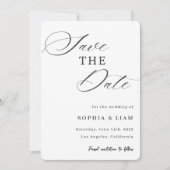 Elegant Minimalist Script Save the Date Card (Vorderseite)
