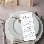 Elegant Minimalist Script Wedding Menu Card Menükarte