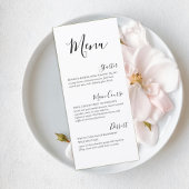 Elegant Minimalist Script Wedding Menu Card Menükarte