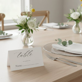 Elegant Minimalist Script Wedding Place Card Platzkarte