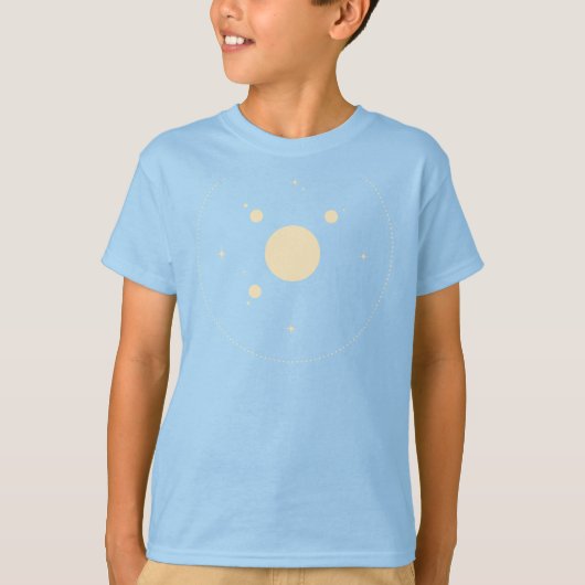 Elegant Minimalist Solar System Planets and Stars T-Shirt (Vorderseite)