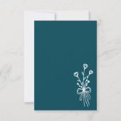 Elegant Minimalist Teal Wedding Einladung (Vorderseite)